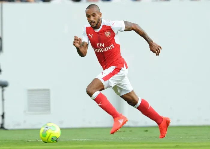 Framed Print : Theo Walcott in Action: Arsenal's Pre-Season Clash against RC Lens, 2016