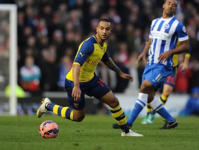 Framed Print : Theo Walcott in Action: Arsenal's Star Forward vs. Brighton & Hove Albion, FA Cup 2014 / 15 Framed Print : Theo Walcott in Action: Arsenal's Star Forward vs. Brighton & Hove Albion, FA Cup 2014 / 15