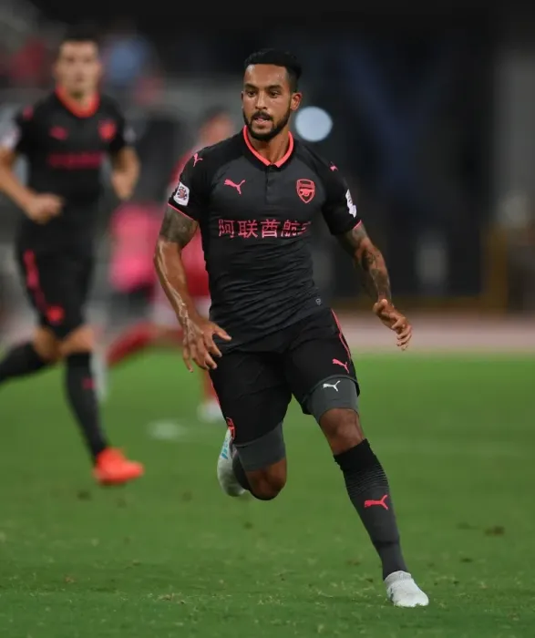 Framed Print : Theo Walcott in Action: Bayern Munich vs. Arsenal, Shanghai 2017