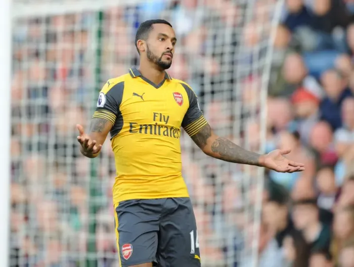 Framed Print : Theo Walcott in Action: Burnley vs. Arsenal, Premier League 2016-17 Framed Print : Theo Walcott in Action: Burnley vs. Arsenal, Premier League 2016-17