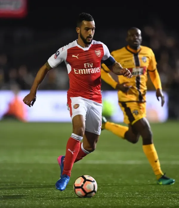 Framed Print : Theo Walcott in Action: Sutton United vs. Arsenal - Emirates FA Cup Fifth Round