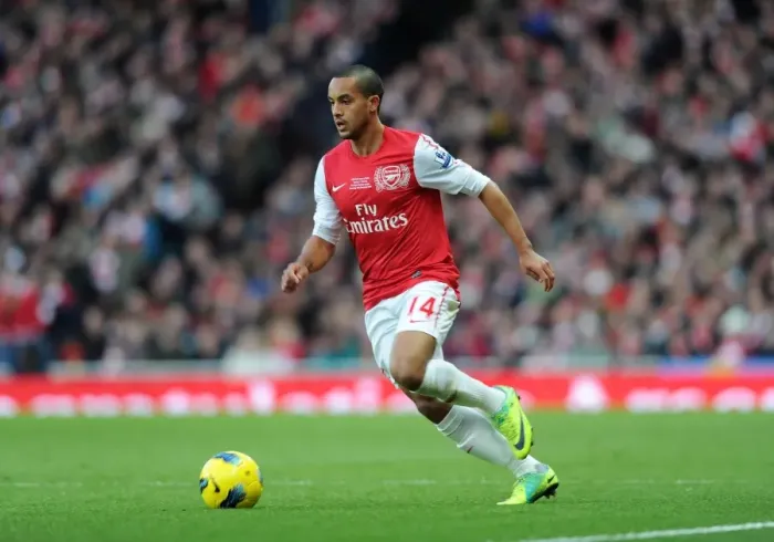 Framed Print : Theo Walcott (Arsenal). Arsenal 1: 0 Everton. Barclays Premier League. Emirates Stadium, 10  /  12  /  11