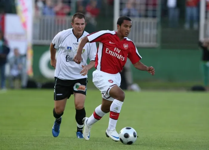 Framed Print : Theo Walcott (Arsenal) Zoltan Csontos (Szombathely)