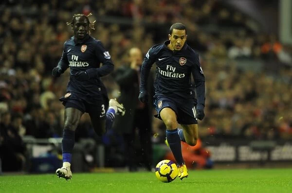 Theo Walcott and Bacary Sagna (Arsenal). Liverpool 1: 2 Arsenal, Barclays Premier League