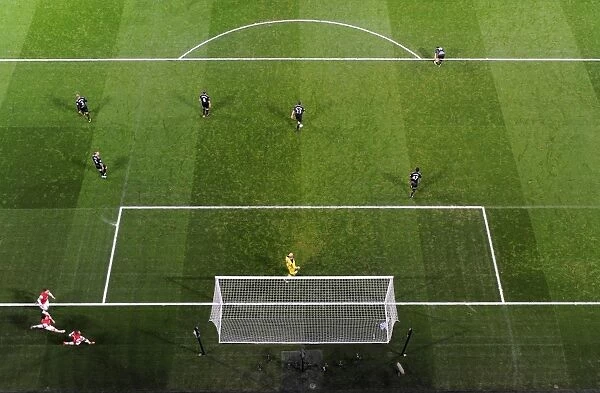 Theo Walcott celebrates scoring Arsenals 2nd goal. Arsenal 2: 2 Liverpool. Barclays Premier League