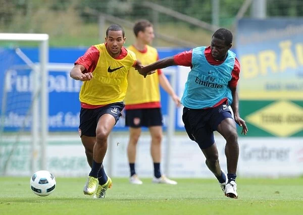 Theo Walcott and Emmanuel Frimpong (Arsenal). Arsenal Training Camp, Bad Waltersdorf
