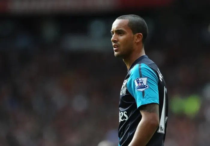 Framed Print : Theo Walcott Faces Manchester United: Arsenal vs. Manchester United, Premier League 2011-12