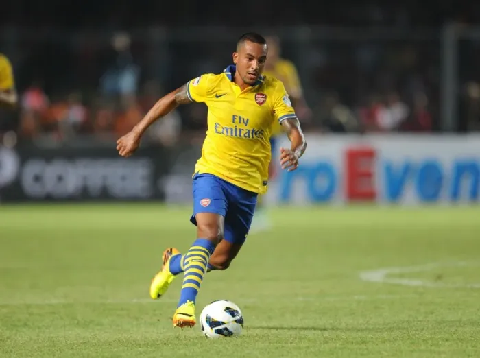 Framed Print : Theo Walcott Faces Off Against Indonesia All-Stars in 2013-14 Pre-Season Match Framed Print : Theo Walcott Faces Off Against Indonesia All-Stars in 2013-14 Pre-Season Match