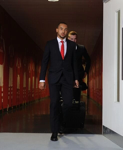 Theo Walcott Heads to the Arsenal Changing Room before Arsenal vs Stoke City, Premier League 2014-15