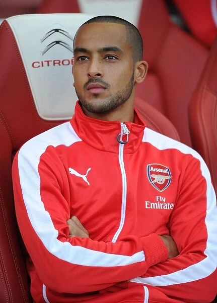 Theo Walcott: Idle on the Arsenal Bench during Arsenal vs Burnley, Premier League 2014 / 15