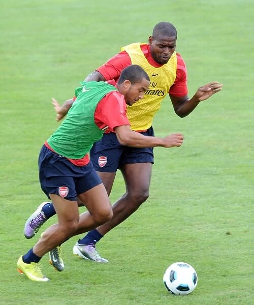 Theo Walcott and Jay Emmanuel Thomas (Arsenal). Arsenal Training Camp, Bad Waltersdorf