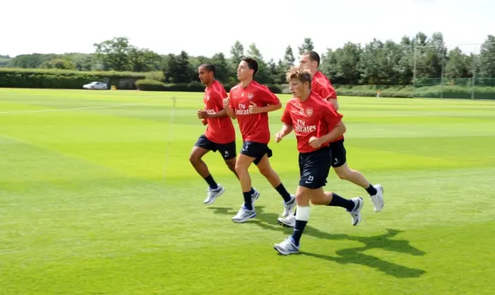 Framed Print : Theo Walcott, Samir Nasri, Thomas Vermaelen and Andrey Arshavin (Arsenal)