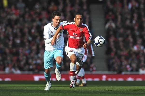 Theo Walcott Scores Against Daniel Fox: Arsenal's 3-1 Victory Over Burnley, Barclays Premier League, Emirates Stadium
