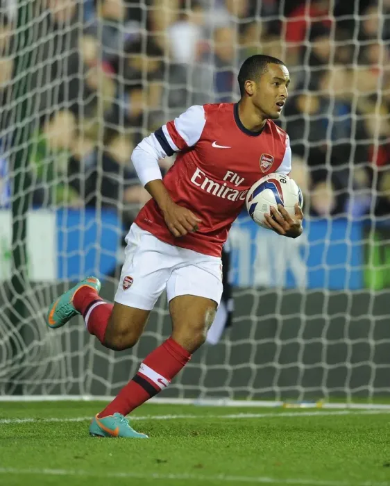 Framed Print : Theo Walcott Scores First as Arsenal Advance in Capital One Cup: Reading vs Arsenal, 2012-13