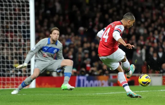 Framed Print : Theo Walcott Scores the Opener: Arsenal vs. Newcastle United, Premier League 2012-13 Framed Print : Theo Walcott Scores the Opener: Arsenal vs. Newcastle United, Premier League 2012-13