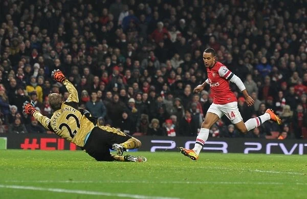 Theo Walcott Scores Past Jussi Jaskelainen: Arsenal's Fourth Goal vs. West Ham United (2013)