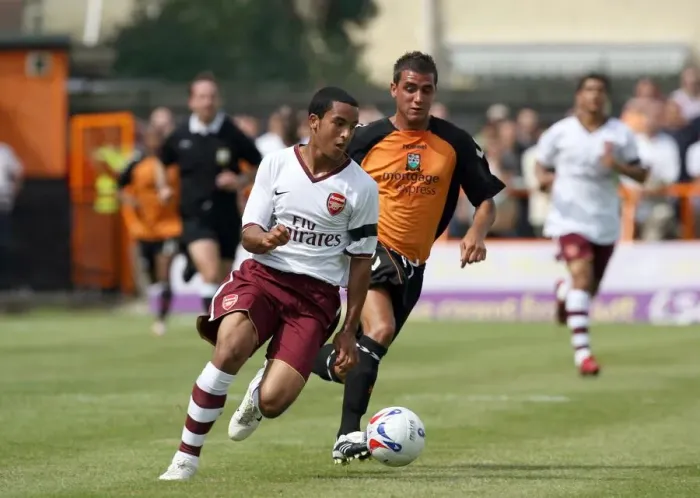 Framed Print : Theo Walcott Shines: Arsenal Overpower Barnet 2-0 in Pre-Season Friendly Framed Print : Theo Walcott Shines: Arsenal Overpower Barnet 2-0 in Pre-Season Friendly
