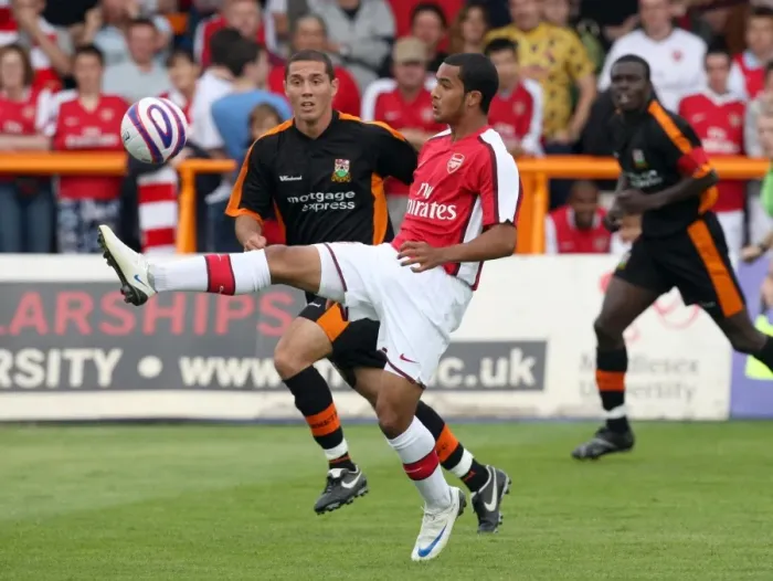 Framed Print : Theo Walcott Shines in Arsenal's 2-1 Pre-Season Victory over Barnet Framed Print : Theo Walcott Shines in Arsenal's 2-1 Pre-Season Victory over Barnet