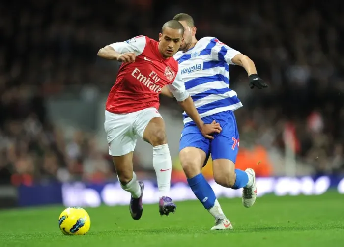 Framed Print : Theo Walcott vs. Adel Taarabt: A Skills Showdown at the Emirates - Arsenal vs. Queens Park Rangers, Premier League, 2011-12 Framed Print : Theo Walcott vs. Adel Taarabt: A Skills Showdown at the Emirates - Arsenal vs. Queens Park Rangers, Premier League, 2011-12