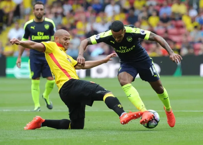 Framed Print : Theo Walcott vs. Adlene Guedioura: A Premier League Battle at Vicarage Road (Watford vs. Arsenal, 2016-17) Framed Print : Theo Walcott vs. Adlene Guedioura: A Premier League Battle at Vicarage Road (Watford vs. Arsenal, 2016-17)
