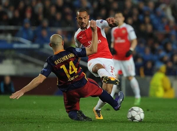 Theo Walcott vs Javier Mascherano: A Battle of Wits in the Barcelona vs Arsenal UEFA Champions League Clash
