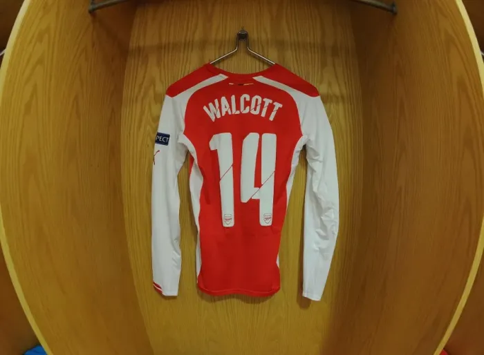 Framed Print : Theo Walcott's Arsenal Kit: Ready for Battle against RSC Anderlecht (UEFA Champions League, 2014) Framed Print : Theo Walcott's Arsenal Kit: Ready for Battle against RSC Anderlecht (UEFA Champions League, 2014)
