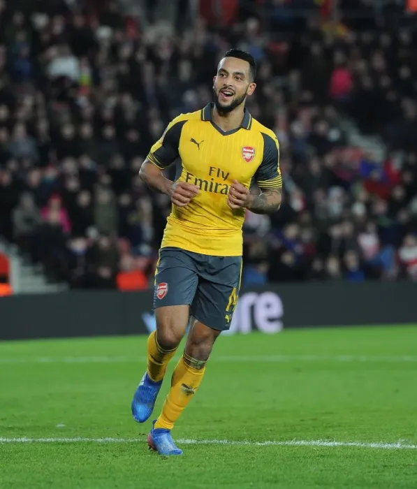 Framed Print : Theo Walcott's Brace: Arsenal Advance in FA Cup against Southampton Framed Print : Theo Walcott's Brace: Arsenal Advance in FA Cup against Southampton