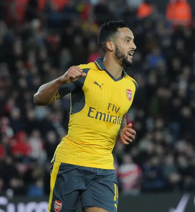 Framed Print : Theo Walcott's Brace: Arsenal Claims FA Cup Victory over Southampton