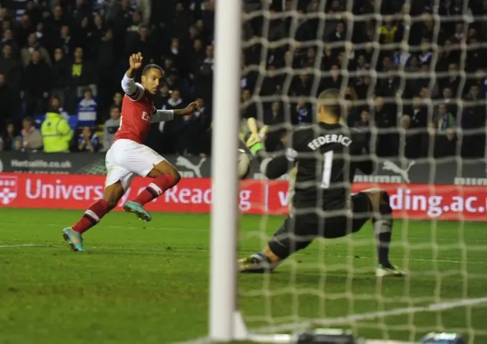 Framed Print : Theo Walcott's Brace: Arsenal Crushes Reading in Capital One Cup