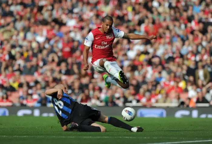 Framed Print : Theo Walcott's Brace: Arsenal's 3-1 Victory Over Stoke City in the Premier League (2011-2012) Framed Print : Theo Walcott's Brace: Arsenal's 3-1 Victory Over Stoke City in the Premier League (2011-2012)