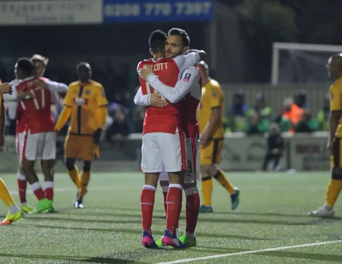 Framed Print : Theo Walcott's Brace: Arsenal's Emirates FA Cup Victory over Sutton United