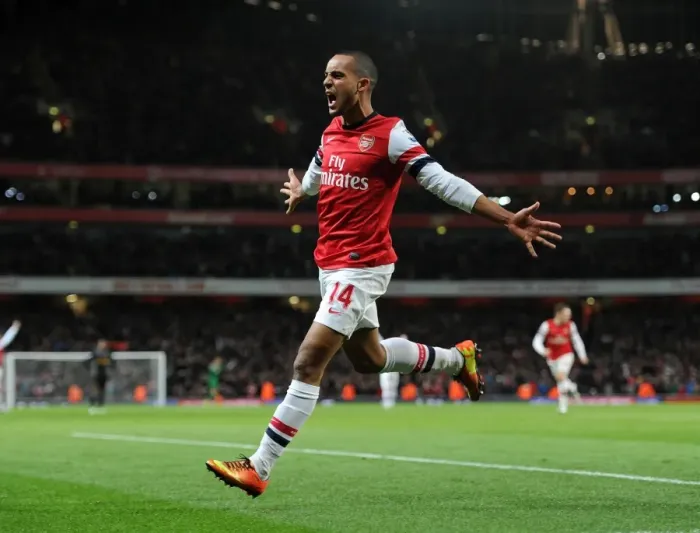 Framed Print : Theo Walcott's Brace: Arsenal's Triumph over Liverpool (2012-13)