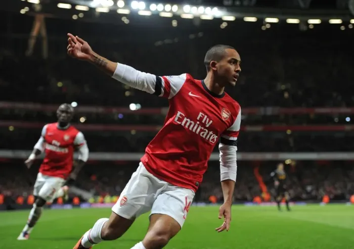 Framed Print : Theo Walcott's Brace: Arsenal's Triumph over Liverpool (2012-13) Framed Print : Theo Walcott's Brace: Arsenal's Triumph over Liverpool (2012-13)