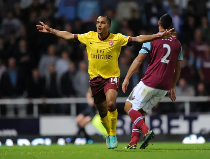 Framed Print : Theo Walcott's Brace: Arsenal's Triumph over West Ham United (2012-13)