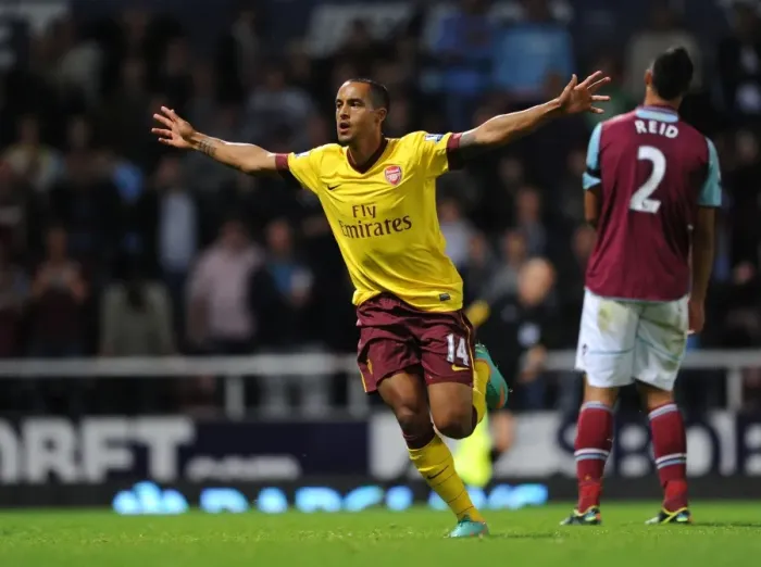 Framed Print : Theo Walcott's Brace: Arsenal's Triumph over West Ham United (2012-13)
