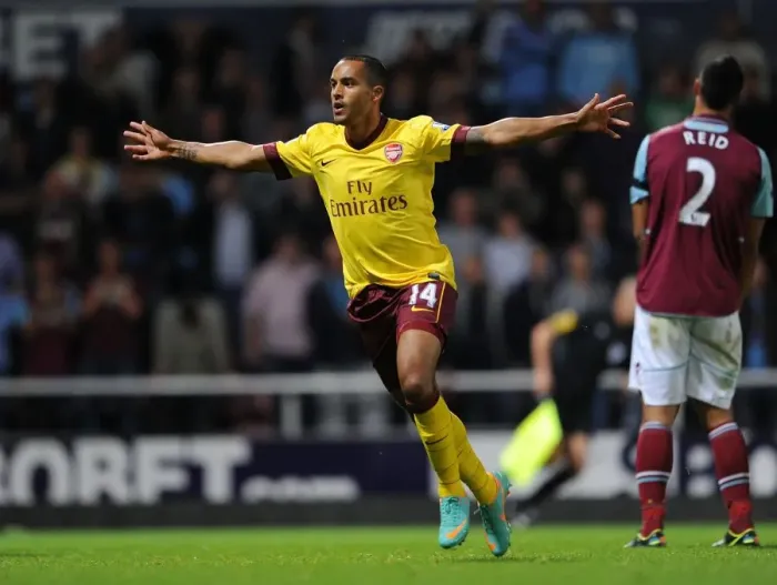 Framed Print : Theo Walcott's Brace: Arsenal's Triumph over West Ham United (2012-13) Framed Print : Theo Walcott's Brace: Arsenal's Triumph over West Ham United (2012-13)