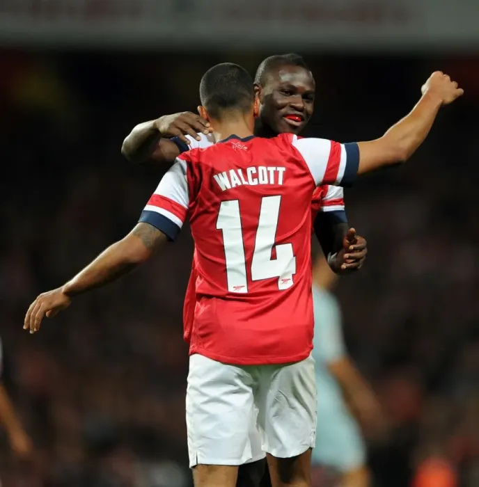 Framed Print : Theo Walcott's Brace: Arsenal's Victory over Coventry City in Capital One Cup (2012-13)