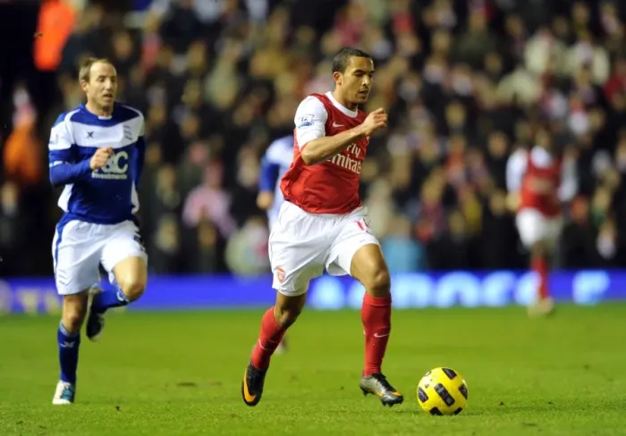 Framed Print : Theo Walcott's Brilliant Hat-Trick: Arsenal Crushes Birmingham City 3-0 in Premier League