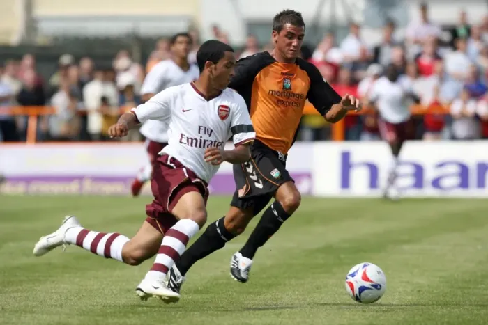 Framed Print : Theo Walcott's Brilliant Performance: Arsenal's 2-0 Win Over Barnet in 2007 Pre-Season Friendly Framed Print : Theo Walcott's Brilliant Performance: Arsenal's 2-0 Win Over Barnet in 2007 Pre-Season Friendly