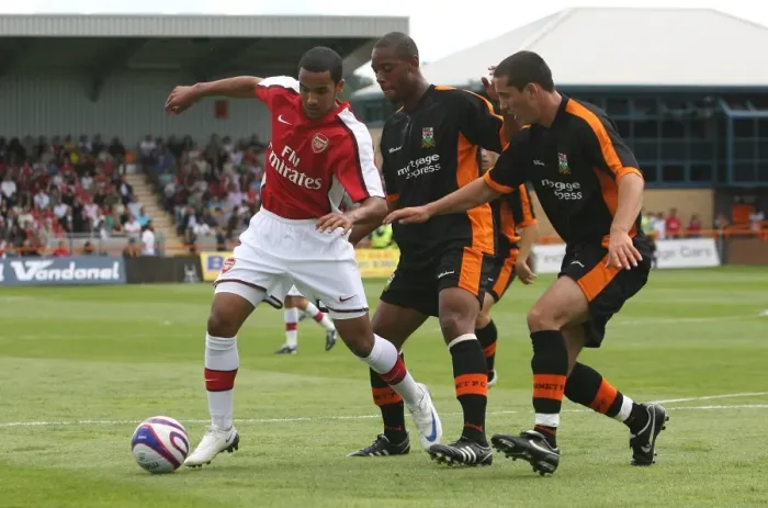 Framed Print : Theo Walcott's Debut: Arsenal's Victory at Barnet (2008)