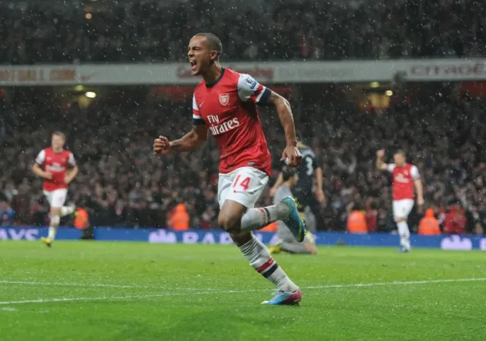 Framed Print : Theo Walcott's Double: Arsenal Secures Victory Over Wigan Athletic (2012-13)