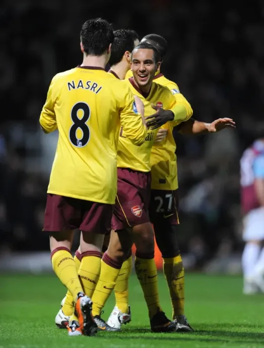 Framed Print : Theo Walcott's Double: Arsenal's Triumph over West Ham with Nasri and Eboue Framed Print : Theo Walcott's Double: Arsenal's Triumph over West Ham with Nasri and Eboue