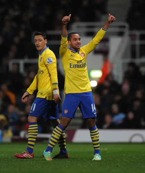 Framed Print : Theo Walcott's Double: Arsenal's Victory over West Ham United in the Premier League (December 2013)