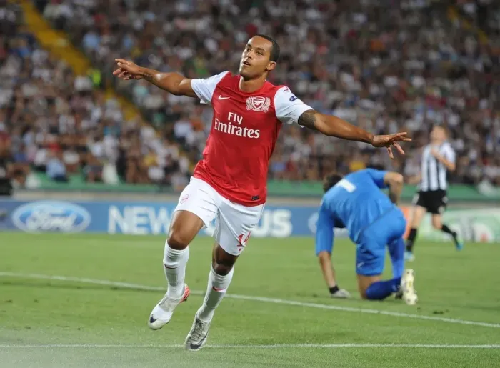Framed Print : Theo Walcott's Double: Securing Arsenal's UEFA Champions League Spot vs Udinese (2011) Framed Print : Theo Walcott's Double: Securing Arsenal's UEFA Champions League Spot vs Udinese (2011)
