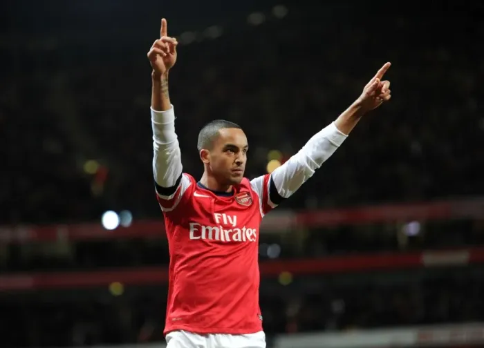 Framed Print : Theo Walcott's Double Strike: Arsenal's Victory over Newcastle United (Premier League 2012-13)