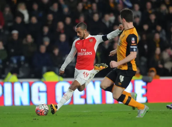 Framed Print : Theo Walcott's Dramatic Fourth Goal: Arsenal Overpowers Hull City in FA Cup Fifth Round Framed Print : Theo Walcott's Dramatic Fourth Goal: Arsenal Overpowers Hull City in FA Cup Fifth Round