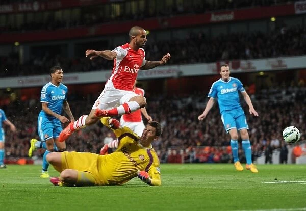 Theo Walcott's Epic Leap Over Costel Pantilimon (Arsenal vs Sunderland, Premier League 2014-15)
