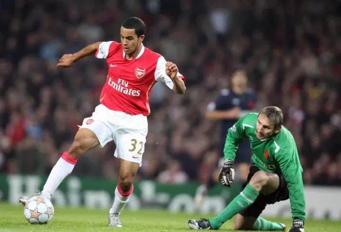 Framed Print : Theo Walcott's First: Arsenal's Third Goal vs. Slavia Prague (7-0) in Champions League
