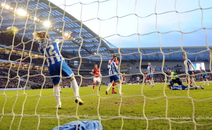Framed Print : Theo Walcott's Game-Winning Goal: Brighton & Hove Albion vs. Arsenal, FA Cup 2012-13