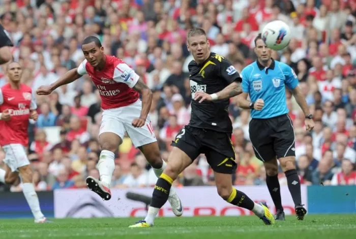 Framed Print : Theo Walcott's Hat-Trick: Arsenal Dominates Bolton Wanderers 3-0 in Premier League Framed Print : Theo Walcott's Hat-Trick: Arsenal Dominates Bolton Wanderers 3-0 in Premier League